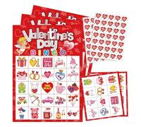 Carte da bingo di San Valentino - Gratta e vinci e vinci, Carte da bingo per feste divertenti | Carte da bingo per giochi da tavolo per il tempo libero adatte per coppie, famiglie e