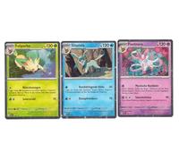 Carte da collezione - Sviluppi prismatici Feelinara SVP172 Glaziola SVP171 Folipurba SVP170 carte promozionali tedesche Holo (Evoli Evolutions) con BB-Toy-Trades Teambag