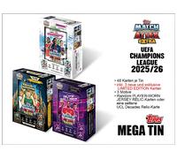 CARTE DA COLLEZIONE TOPPS 2025-26 Match Attax Extra UEFA Champions League Mega Tin - Set da 48 , Edizione 2025-26