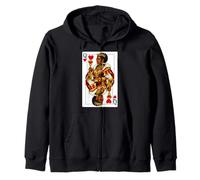 Carte da Gioco Black African American Queen of Hearts Felpa con Cappuccio