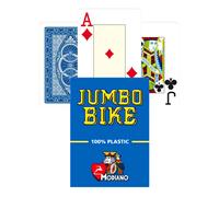 Carte Da Gioco Blu Jumbo Bike Trophy Deck Modiano Poker 100% Plastica