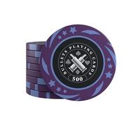 Carte da gioco Bullets, Janice, fiche da poker in plastica per set di poker, valore 500, diametro 4 cm, peso 11,5 g, confezione da 25
