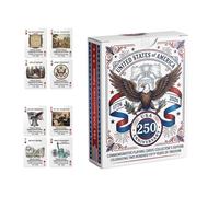 Carte da gioco commemorative per il 250° anniversario degli Stati Uniti, mazzo da poker patriottico semiquincentenario 1776-2026, carte da collezione per gioco e regalo