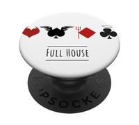 Carte da gioco da poker Full House Cuore Pik Karo Croce PopSockets PopGrip Adesivo