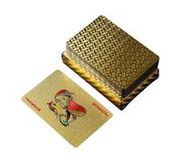 Carte da gioco da poker - PVC di alta qualità, finitura in lamina dorata, impermeabile e anti-piega per un gameplay liscio, elegante e durevole, dimensioni standard per notti, giochi domestici e