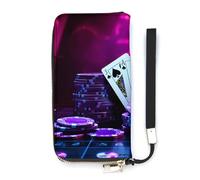 Carte da gioco Dadi e Chips Arte Astratta Casinò Portafoglio Sottile per Le Donne Borsa Lunga Carino Pochette Da Polso Borsetta Titolari di, Stile:, 20x10.5cm