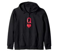 Carte da Gioco di Poker Queen Hearts Felpa con Cappuccio