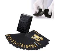 Carte da Gioco Impermeabile - Mazzo di Magia in Nero, Playing Cards pour Les Jeux de Fête à la Maison, Jeu de Cartes Magiques