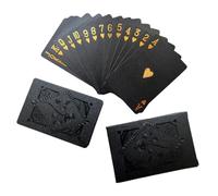 Carte Da Gioco In Foglio Nero - Mazzo Da Poker | Black Poker-Cards | Set Di 54 Mazzo Impermeabile Di Carte Con Stampa Chiara | Giocattoli Interativi Per Adulti Squisiti Per L'interazione Familiare, I