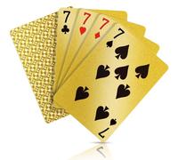 Carte da gioco in plastica dorata, impermeabili, in stile casinò, con design a diamante HD, plastica, durata, per regali e giochi di famiglia, elementi essenziali per feste per adulti (oro vintage)
