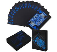 Carte da Gioco in Plastica Impermeabili,Carte da Poker Professionali,Mazzo di Carte da Poker,Blu e Nero,Plastic Waterproof Playing Cards per Blackjack Texas Canasta Bridge Giochi di Carte per Adulti