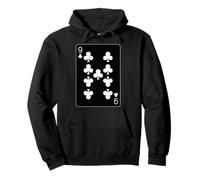 Carte da gioco Nine of Clubs Felpa con Cappuccio
