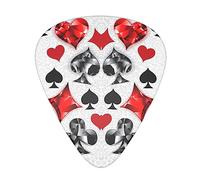 Carte da gioco poligonali stampate, 12 plettri personalizzati per chitarra acustica, chitarra elettrica, inclusi 0,46 mm/0,71 mm/0,96 mm