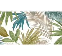 Carte da parati foglie verdi ed oro su fondo avorio. Jungle Fever JF3602. Nuova collezione Grandeco