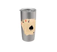 Carte da poker Assi Cuore Picche Croce Diamanti Bicchiere termico in acciaio inox doppia parete
