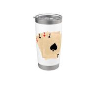 Carte da poker Assi Cuore Picche Croce Diamanti Bicchiere termico in acciaio inox doppia parete