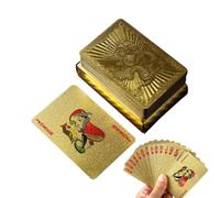 Carte da poker con film in oro - Lussuose, 24 carati per gioco di carte da gioco d'oro, set di carte da poker impermeabile | Gioco di poker impermeabile per feste da tavolo, carte da gioco d'oro ha