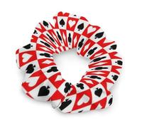 Carte da poker, semi rossi e bianchi, a scacchi, elastici per capelli da donna, fasce elastiche per capelli, fermacoda alla moda, accessori per dreadlock