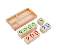 Carte dei numeri di legno - Giocattolo educativo con numeri da 1 a 9000, carte di apprendimento precoce di matematica, per bambini in età prescolare, bambini, ragazze, educazione a casa, Aula, viaggio