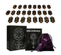 Carte dei tarocchi con simbolo magico inciso con 24 carte da gioco, 1 borsa e guida per gli appassionati di gioco da tavolo rune in legno