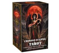 Carte dei tarocchi Crimson Eclipse, mazzo di tarocchi Dark Fantasy da 78 carte con opere d'arte gotiche della luna rossa, carte dei tarocchi per principianti ed esperti lettori, intuizione