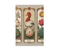 Carte dei tarocchi dell'anatra di Pasqua Bandiere dell'iarda dell'uovo vittoriano per banner da giardino per esterno per la decorazione del patio 28x40 su entrambi i lati