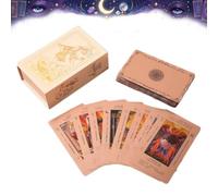 Carte dei tarocchi dell'oro di rosa con il libro della guida | Set completo di 78 carte, estetica oro rosa, adatto ai principianti, sviluppo intuitivo, gioco divinazione, confezione regalo
