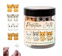 Carte Delle Affermazioni Positive | 60 Pezzi Carte Di Incoraggiamento,Barattolo Di Affermazioni Positive Con Gatto | Per Donne E Colleghi, Decorazione Scrivania, Mindfulness E Cura Della Salute Mental