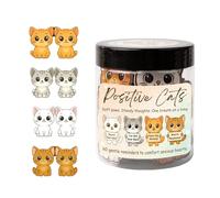 Carte Delle Affermazioni Positive - 60 Pezzi di Carte con Gattini - Barattolo Di Affermazioni Positive Con Gatto,Per Donne E Colleghi, Decorazione Scrivania, Mindfulness E Cura Della Salute Mentale