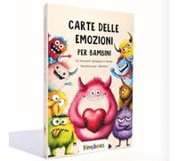 Carte delle Emozioni per Bambini (32 Carte + Testi Esplicativi) - Mostriciattoli delle Emozioni - Gioco Educativo per Riconoscere e Associare Emozioni - Lingua Italiana - Intelligenza Emotiva
