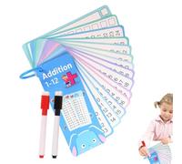 Carte di apprendimento della matematica, carte matematica | Game di moltiplicazione della sottrazione ad aggiunta di divisione - Cancella secca a doppio lato buco educativo Cards per la scuola materna