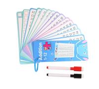 Carte di apprendimento della matematica, carte matematica | Game di moltiplicazione della sottrazione ad aggiunta di divisione - Cancella a doppia corde educativa a secco foro per l'apprendimento