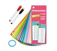Carte di apprendimento di sottrazione, carte di apprendimento matematica - 15 schede di apprendimento per scrivere e scorrere - Carte di apprendimento interattive di moltiplicazione e divisione, carte