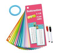 Carte di apprendimento matematico, carte dipartimento, 15 carte di apprendimento multimatematico cancellabili, strumento di matematica, giochi di matematica per bambini, carte di apprendimento
