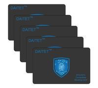 Carte di blocco RFID per uomini e donne, sottile senza contatto NFC bancario, debito, carta di credito, passaporto, protezione per intero portafoglio o borsa, Nero, confezione da 5, Minimalista