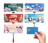 Carte di denaro Babbo Natale con tasche 5 pezzi fulcro della carta, buste di cassa di Natale a 10 slot Creativo creativo per la libreria sotto l'albero che raccoglie il letto da viaggio da viaggio
