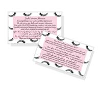 Carte di istruzioni Aftercare Extension Lash | Confezione da 50 | Lashes Eye Lashes with Pink Inlay Design Double Sided Size 3.5 x 2" After Care (3-4 settimane)