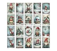 Carte Di Natale Vintage 20 Parti Collection Snow Argomento Tier Cartolina Di Natale | Biglietti Di Auguri Classici Nostalgic Inverno Wishes Famiglia Famiglia Per Bambini Event Event Collective