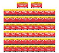 Carte di parcheggio difettose, adesivi di parcheggio difettosi, Segnale di avvertimento falso per il parcheggio, 50X multe di parcheggio, cattive note di parcheggio