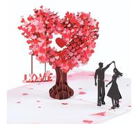 Carte Di San Valentine | Biglietto Di Anniversario Pop-up 3D Per San Valentine Per Lui E Lei | Romantico Ballando Sotto L'albero Del Cuore, Adatto A Moglie, Marito,amante,matrimoni,festa Della Mamma