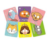 Carte Didattiche Alfabeto,Flashcard Educative Apprendimento Lettere per 26 Pezzi - Giocattoli Gioco Alfabeto Animali per Bambini 3-6 Anni per Casa Scuola Asilo