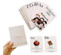 Carte Didattiche Alfabeto, Studio del Vocabolario a Tema Biblico, Materiale Didattico in Inglese per l'Apprendimento Precoce, per Bambini e Bambine, Prescolari 1-6 Anni, Scuola 'Infanzia,