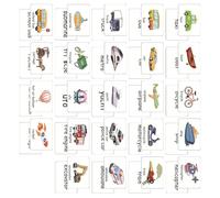 Carte didattiche di apprendimento per la scuola materna, carte didattiche per sviluppare il vocabolario - 24 fogli di schede flash di parole di lettura primaria,Materiali didattici per pad