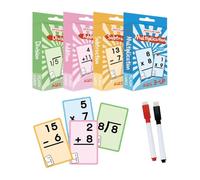 Carte didattiche di matematica, carte didattiche di addizione e sottrazione - Schede flash di moltiplicazione di cancellazione per la scuola a casa | Strumento di revisione 'insegnamento delle