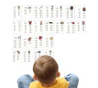 Carte didattiche di parole comuni, Carte didattiche di apprendimento delle parole a vista, Schede didattiche inglesi di animali, 22 fogli, Carte didattiche cognizione del colore e f