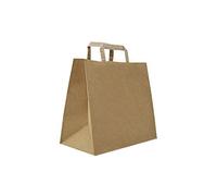 Carte Dozio S.r.l. Shopper in Kraft con fondo quadro, color Avana, maniglia piatta, f.to cm 32+22x34, cf 250 pz