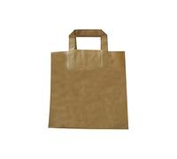 Carte Dozio - Shopper in Kraft con fondo quadro, color Avana, maniglia piatta, f.to cm 32+17x27, cf 250 pz