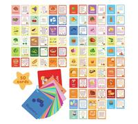 Carte Educative Flash - Cards Di Apprendimento A Tema Alimentare 50 Pezzi Attività A Doppia Facciate | Strumenti Di Educazione Precoce, Gioco Per Homeschool Per Bambini Per Bambini Per La Bambina