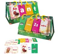 Carte educative per bambini, riconoscimento delle lettere con raccoglitore | Biglietti educativi per asilo nido, per casa, viaggi, scuola, asilo, sviluppo della lettura precoce, bambini dai 3 agli 8