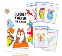Carte emozioni per bambini [32 carte educative + testi esplicativi] - Carte emozioni per promuovere lo sviluppo emotivo e una buona sensazione - Mostri di sentimento carte dai 4 anni per famiglia